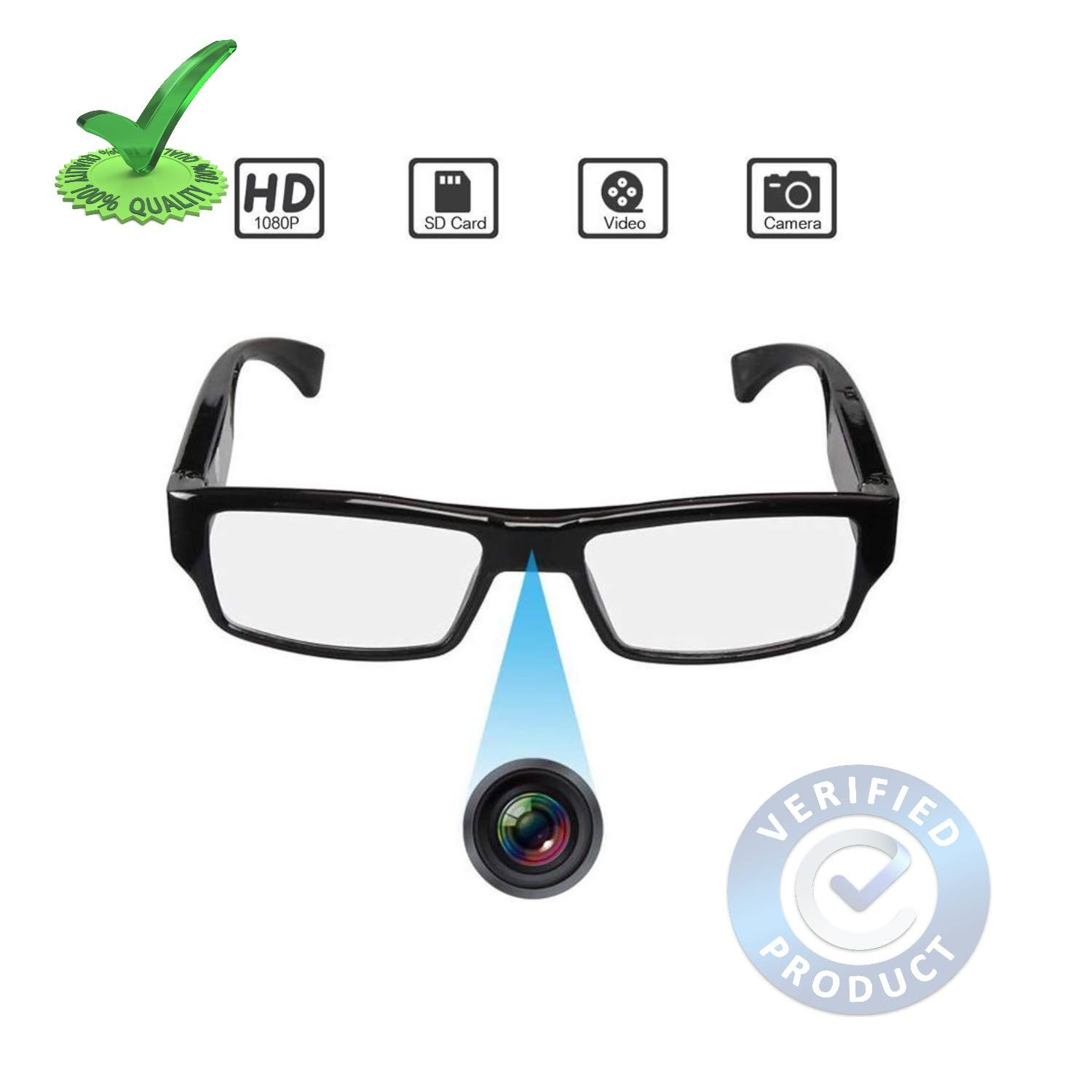 1080p FHD Ultra Slim Invisible Lens Goggles Hidden Spy Camera