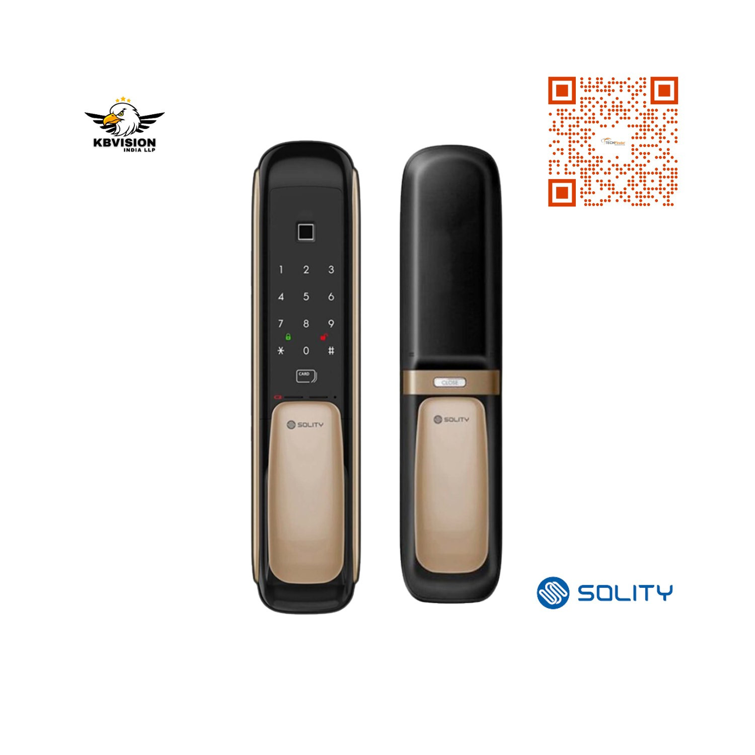 Solity GSP-1000BK Premium Push-Pull Smart Door Lock
