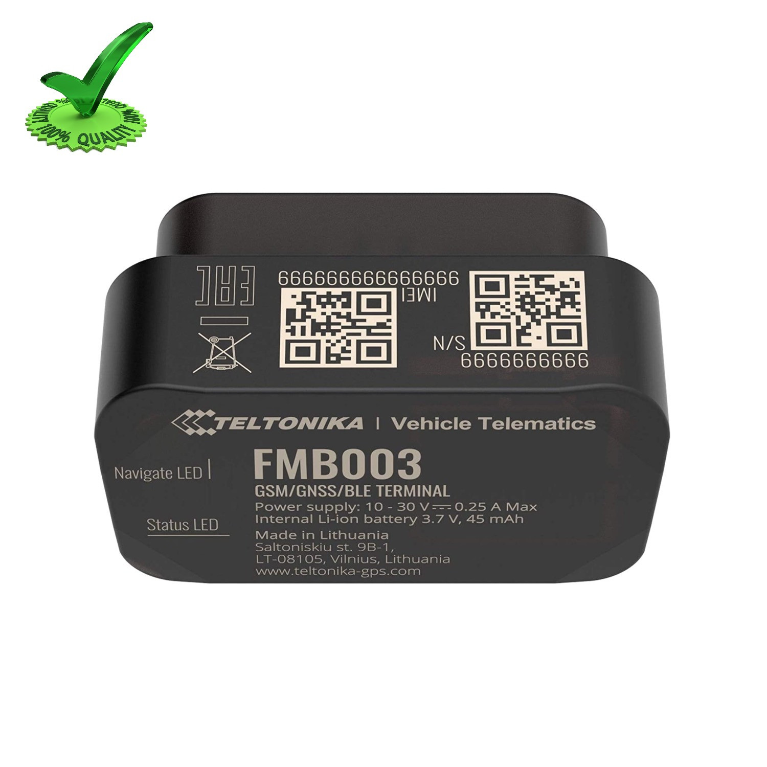 Teltonika FMB003 GPS Plug Vehicle Tracker with Bluetooth