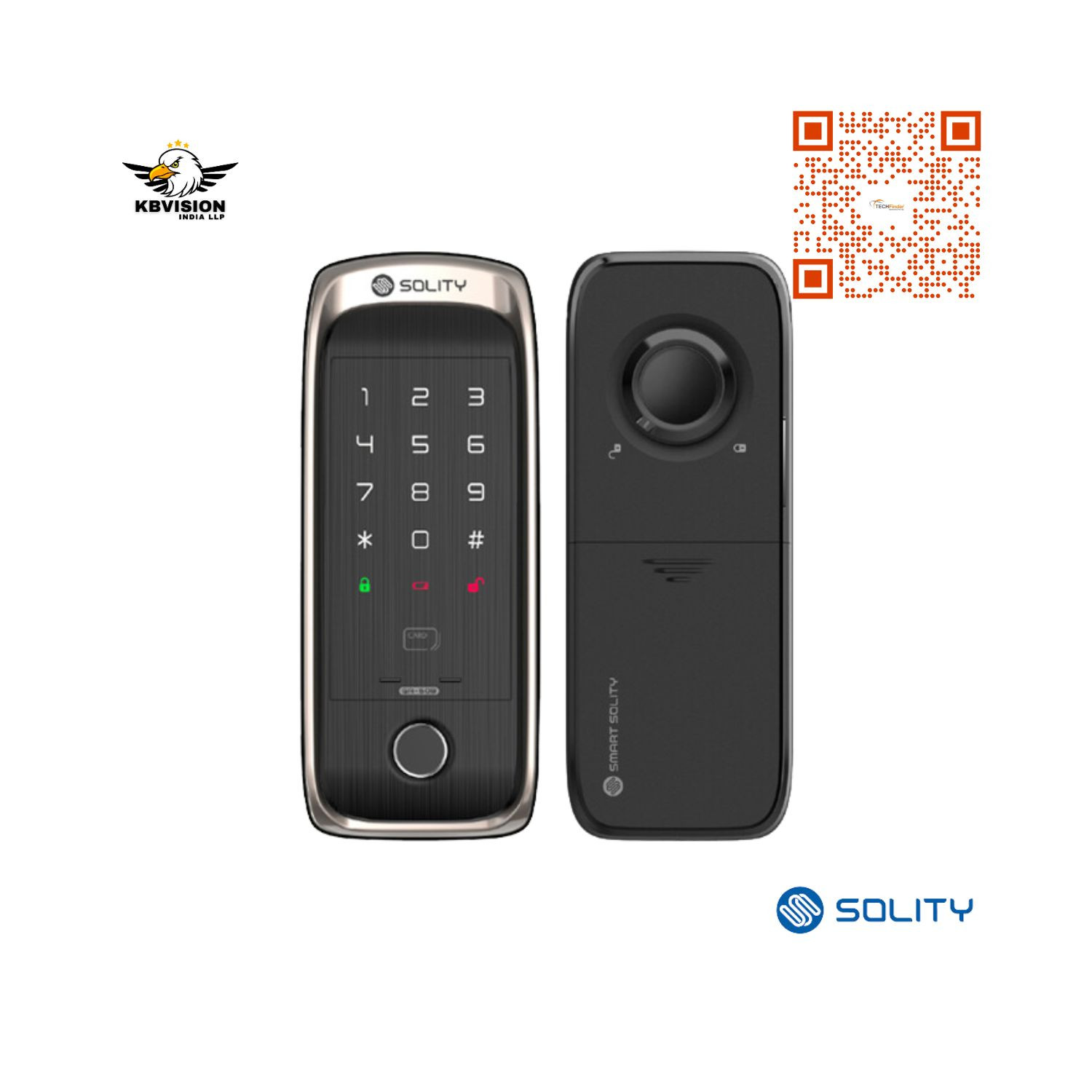 Solity GA-60B Premium Fingerprint Lock for Sliding or Sash Door