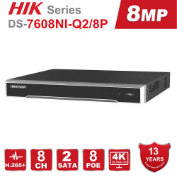 Hikvision DS-7608NI-Q2/8P 8ch Support POE 4k Nvr